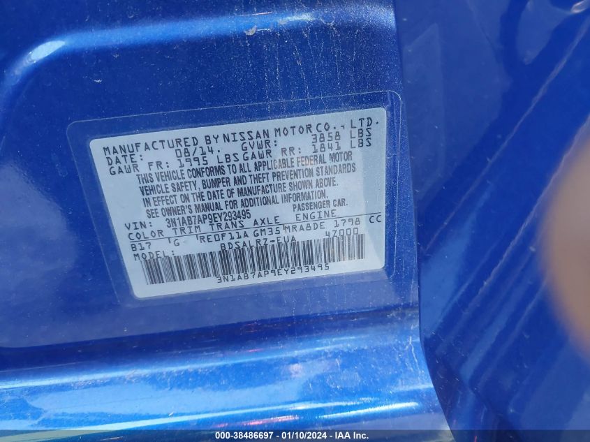 2014 NISSAN SENTRA S/SV/SR/SL - 3N1AB7AP9EY293495