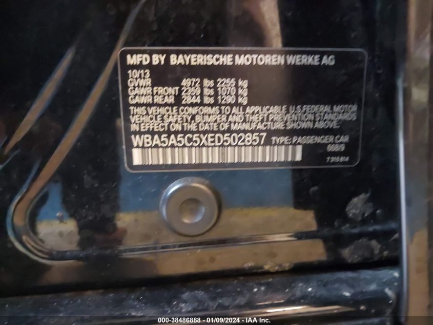 2014 BMW 528I - WBA5A5C5XED502857