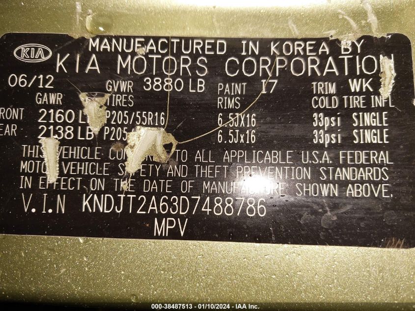 2013 KIA SOUL + - KNDJT2A63D7488786