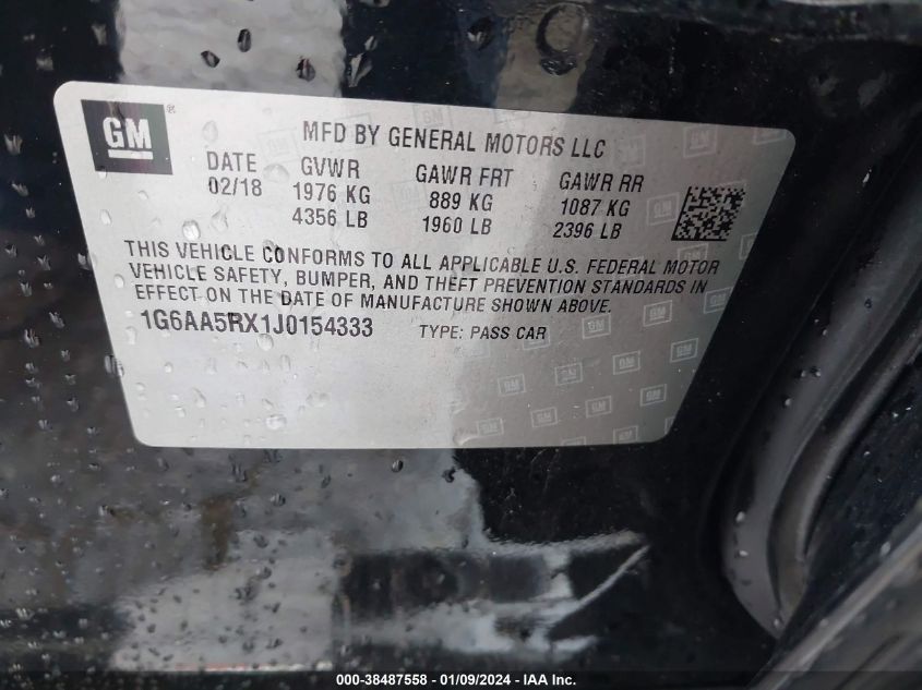 2018 CADILLAC ATS STANDARD - 1G6AA5RX1J0154333