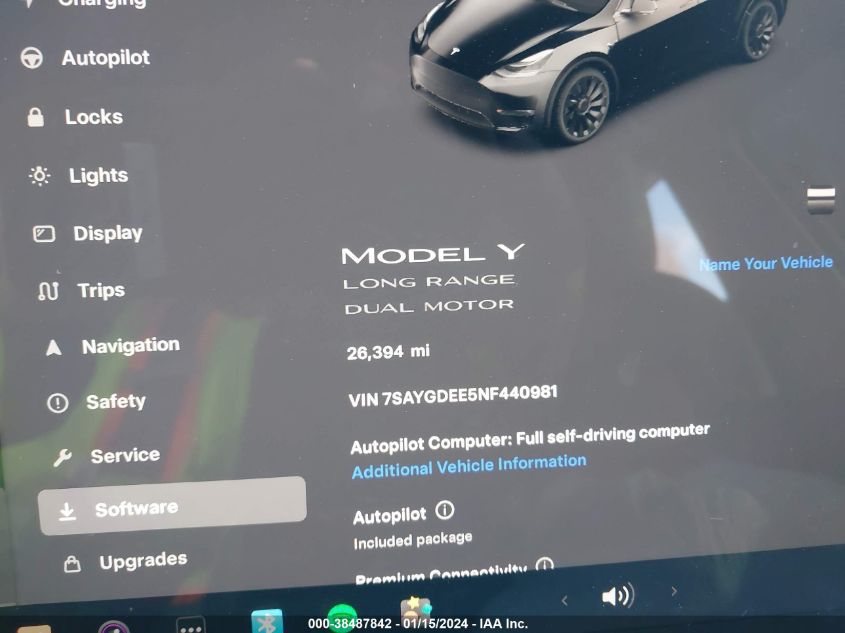 2022 TESLA MODEL Y LONG RANGE DUAL MOTOR ALL-WHEEL DRIVE - 7SAYGDEE5NF440981