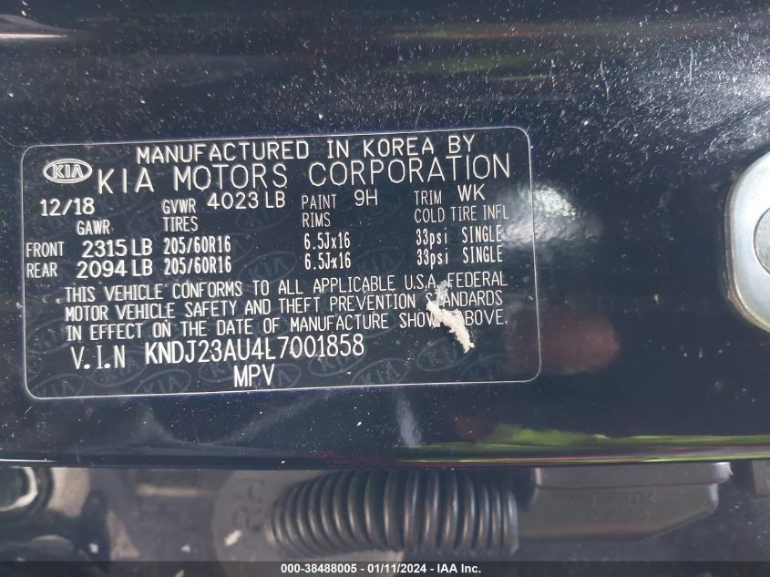 2020 KIA SOUL LX/X LINE/S - KNDJ23AU4L7001858
