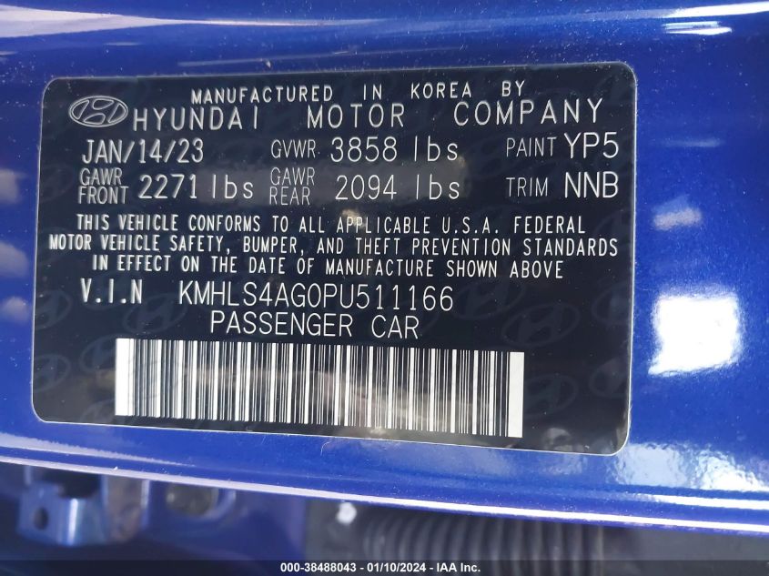 2023 HYUNDAI ELANTRA SEL - KMHLS4AG0PU511166