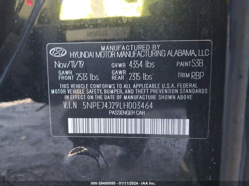 2020 HYUNDAI SONATA SEL PLUS - 5NPEJ4J29LH003464