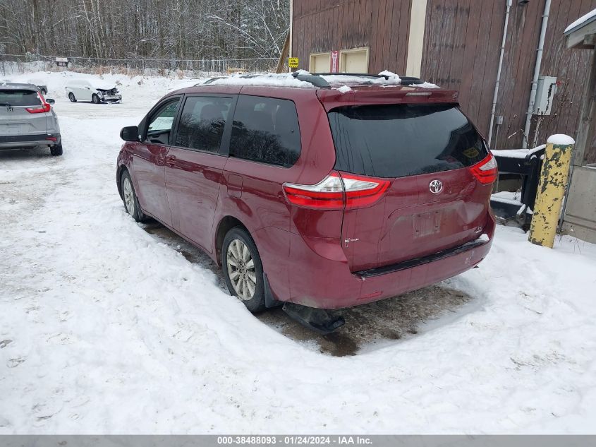 2017 TOYOTA SIENNA LE 7 PASSENGER - 5TDJZ3DC3HS166943