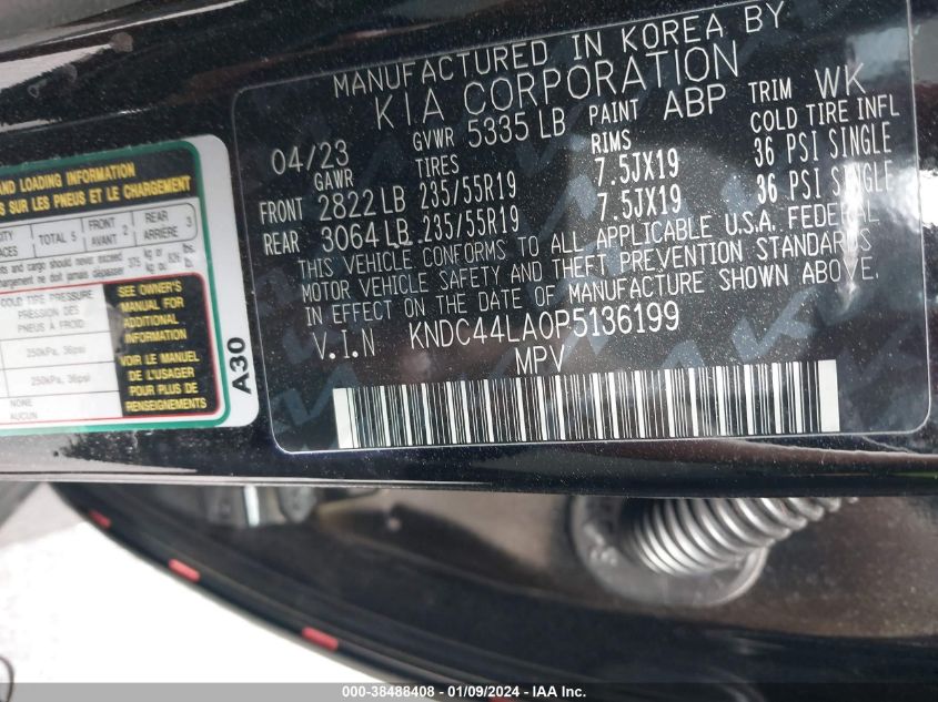 2023 KIA EV6 GT-LINE - KNDC44LA0P5136199