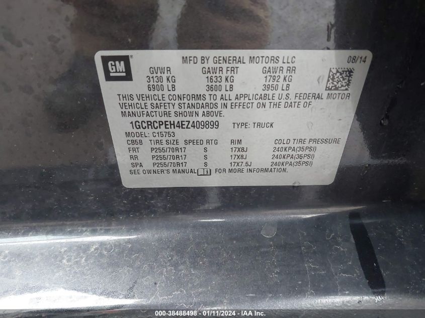 2014 CHEVROLET SILVERADO 1500 C1500 - 1GCRCPEH4EZ409899