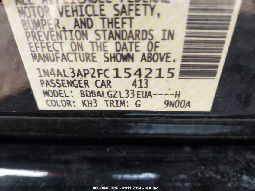 2015 NISSAN ALTIMA - 1N4AL3AP2FG154215