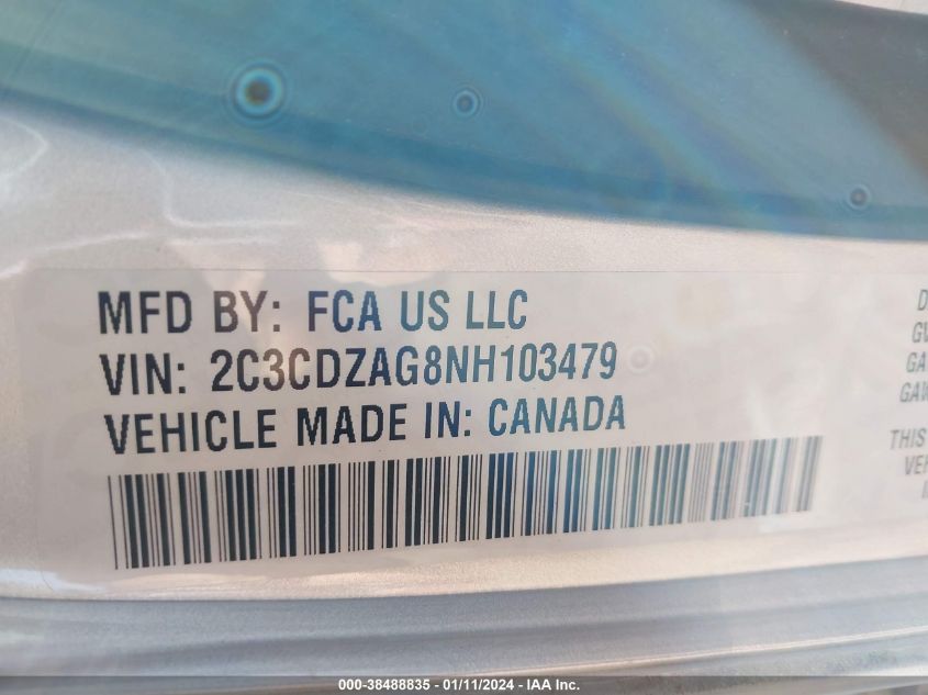 2022 DODGE CHALLENGER SXT - 2C3CDZAG8NH103479