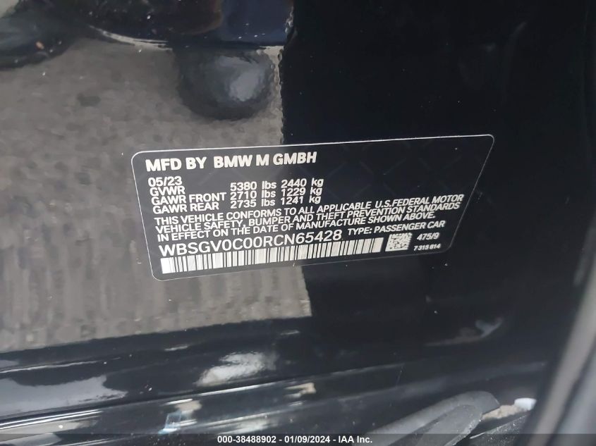 2024 BMW M8 GRAN COUPE COMPETITION WBSGV0C00RCN65428