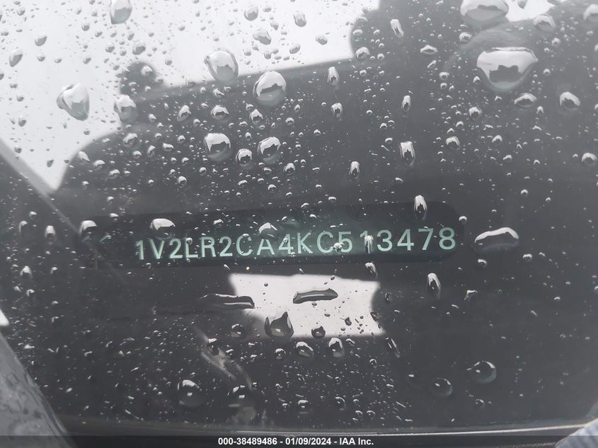 VIN 1V2LR2CA4KC513478 2019 VOLKSWAGEN ATLAS 3.6L V6 SE