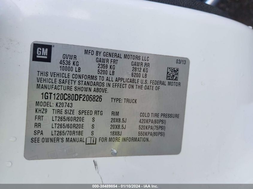 2013 GMC SIERRA 2500HD SLE - 1GT120C80DF206826