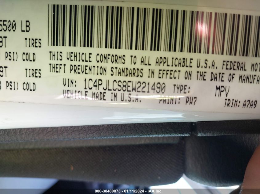 2014 JEEP CHEROKEE LATITUDE - 1C4PJLCS8EW221490