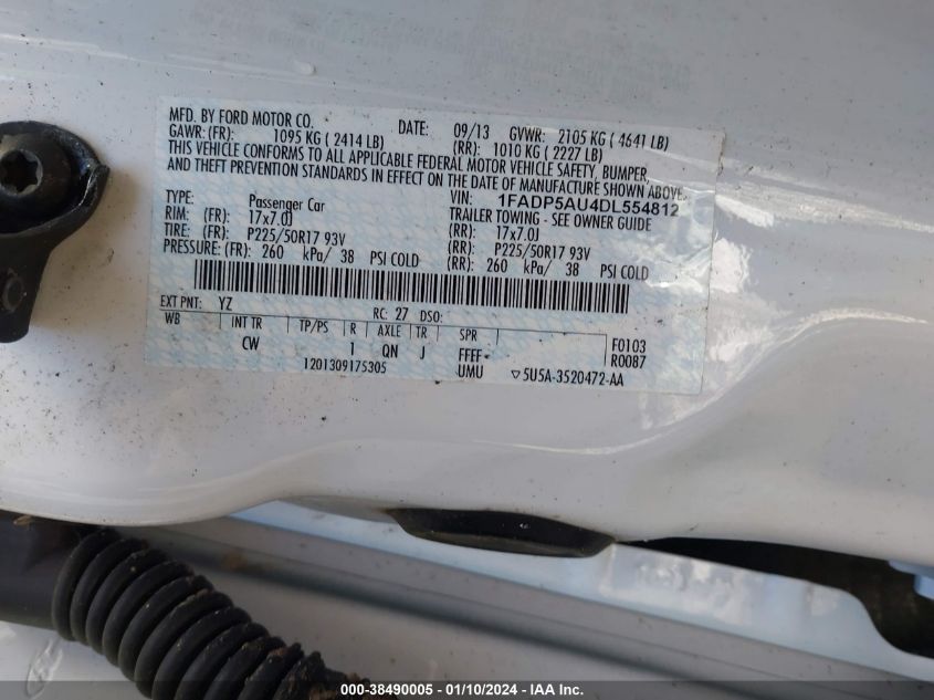 2013 FORD C-MAX HYBRID SE - 1FADP5AU4DL554812