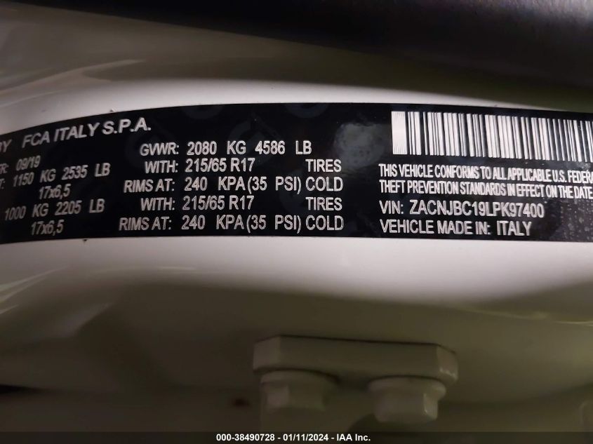 2020 JEEP RENEGADE TRAILHAWK - ZACNJBC19LPK97400