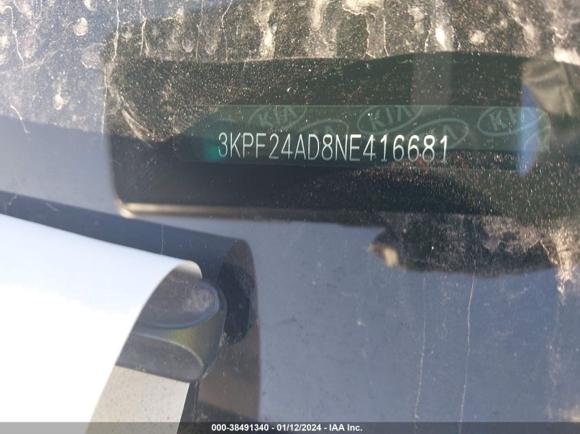 2022 KIA FORTE FE/LXS - 3KPF24AD8NE416681