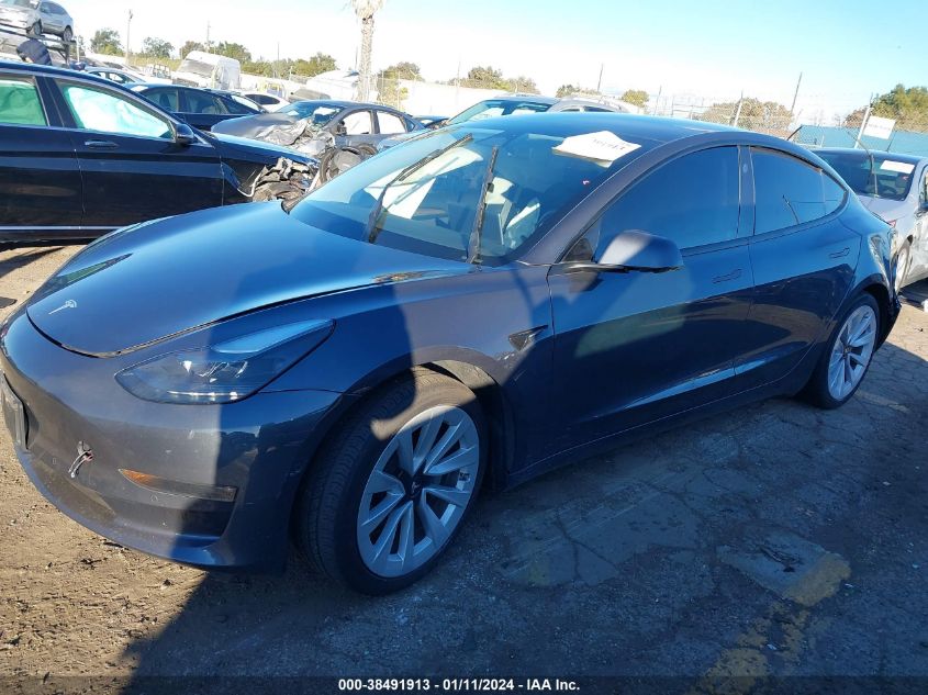 2022 TESLA MODEL 3 LONG RANGE DUAL MOTOR ALL-WHEEL DRIVE - 5YJ3E1EB7NF272083