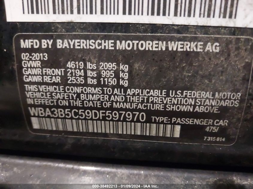 2013 BMW 328I XDRIVE - WBA3B5C59DF597970