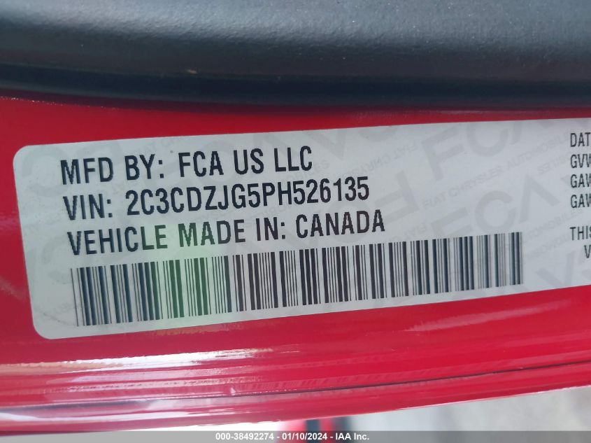 2023 DODGE CHALLENGER GT - 2C3CDZJG5PH526135