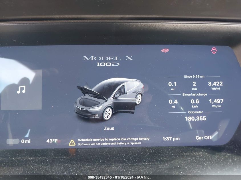 2018 TESLA MODEL X 100D/75D/P100D - 5YJXCDE28JF141411