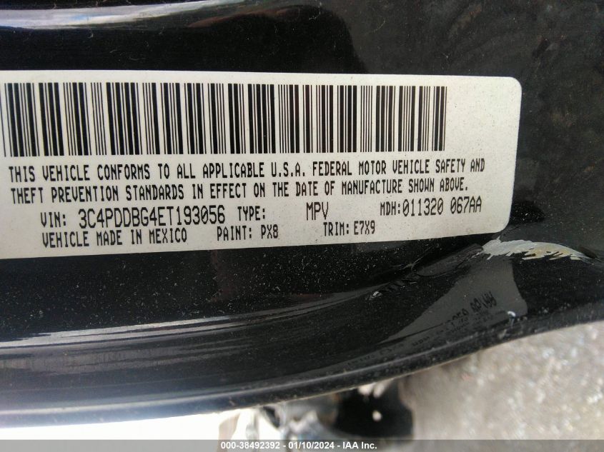 2014 DODGE JOURNEY SXT - 3C4PDDBG4ET193056
