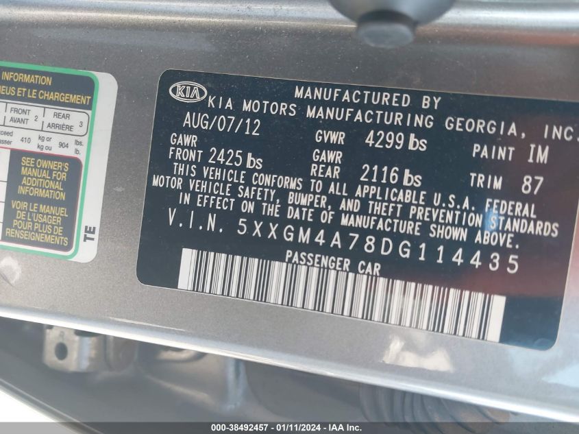 2013 KIA OPTIMA LX - 5XXGM4A78DG114435
