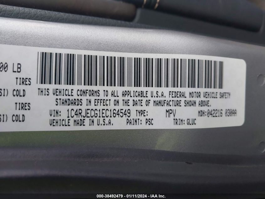 2014 JEEP GRAND CHEROKEE OVERLAND - 1C4RJECG1EC164549