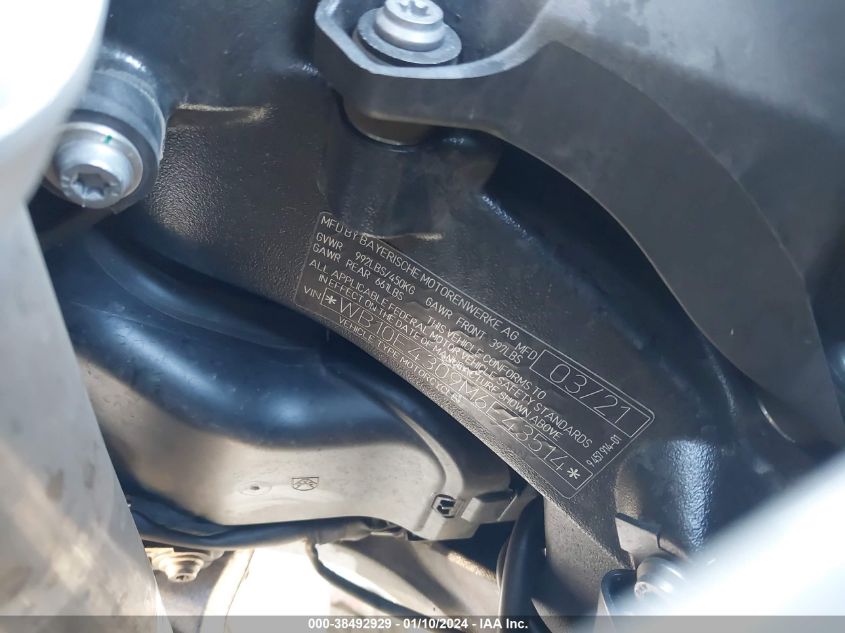 2021 BMW S 1000 XR - WB10E4309M6E43514