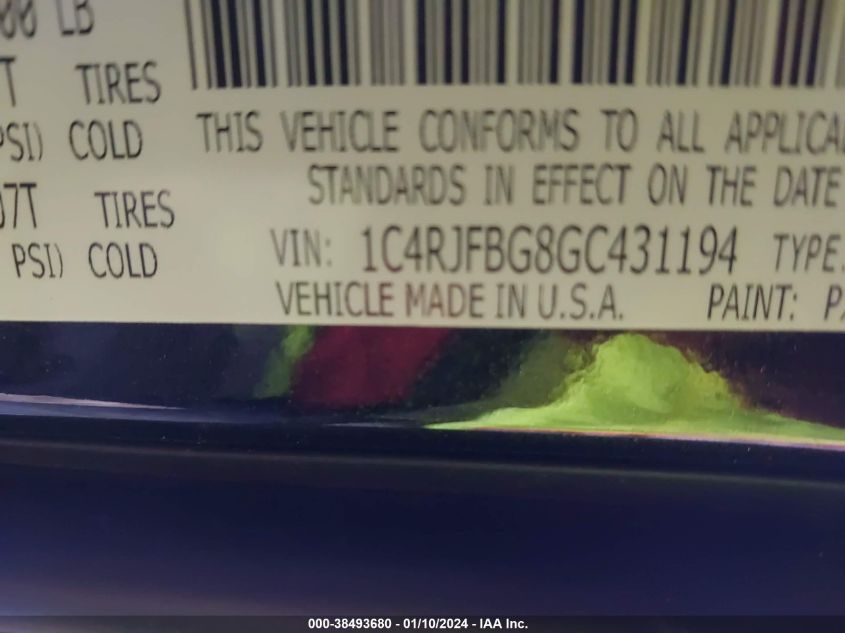 2016 JEEP GRAND CHEROKEE LIMITED - 1C4RJFBG8GC431194