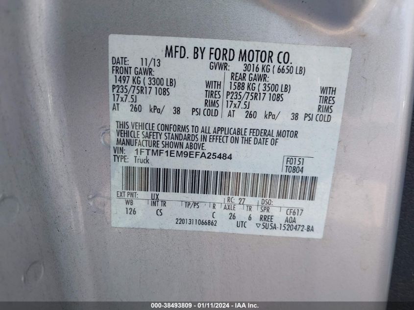 2014 FORD F-150 XL - 1FTMF1EM9EFA25484