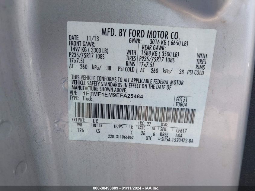 1FTMF1EM9EFA25484 | 2014 FORD F-150