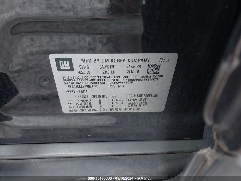 2015 BUICK ENCORE CONVENIENCE - KL4CJBSBXFB068740
