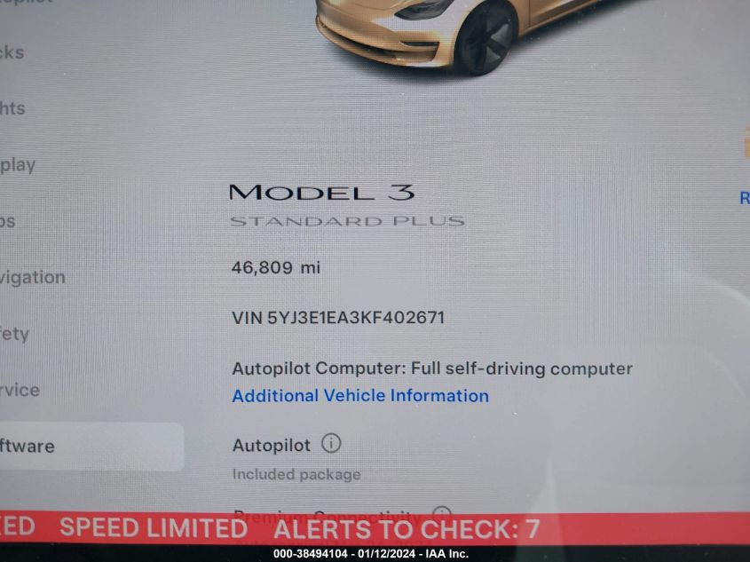 2019 TESLA MODEL 3 - 5YJ3E1EA3KF402671