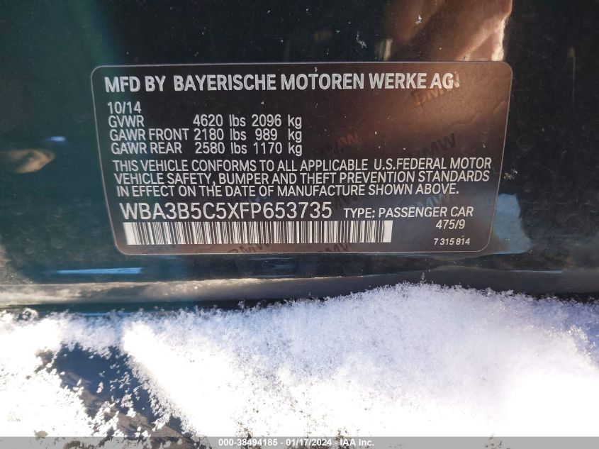 2015 BMW 328I XDRIVE - WBA3B5C5XFP653735
