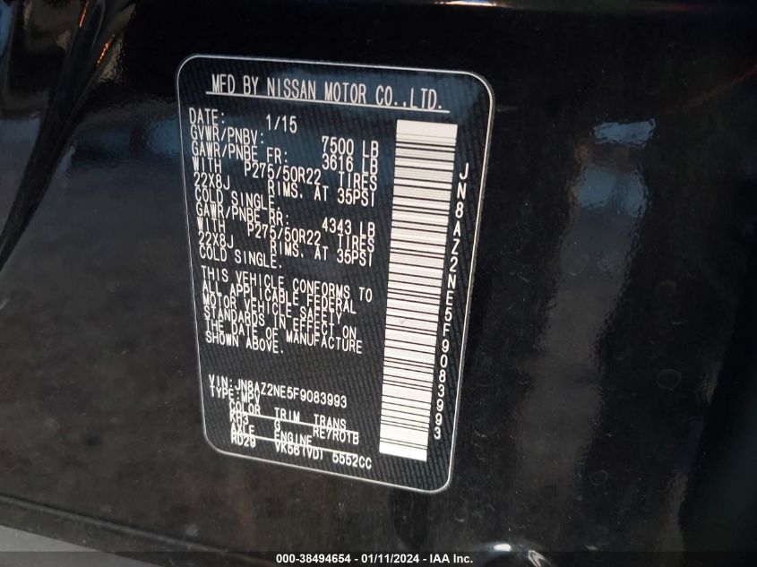 2015 INFINITI QX80 - JN8AZ2NE5F9083993
