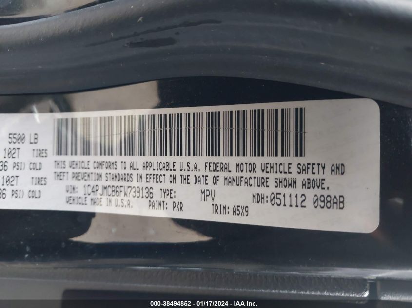2015 JEEP CHEROKEE LATITUDE - 1C4PJMCB6FW739136