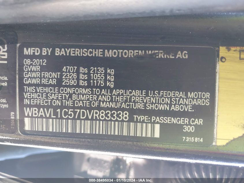2013 BMW X1 XDRIVE28I - WBAVL1C57DVR83338