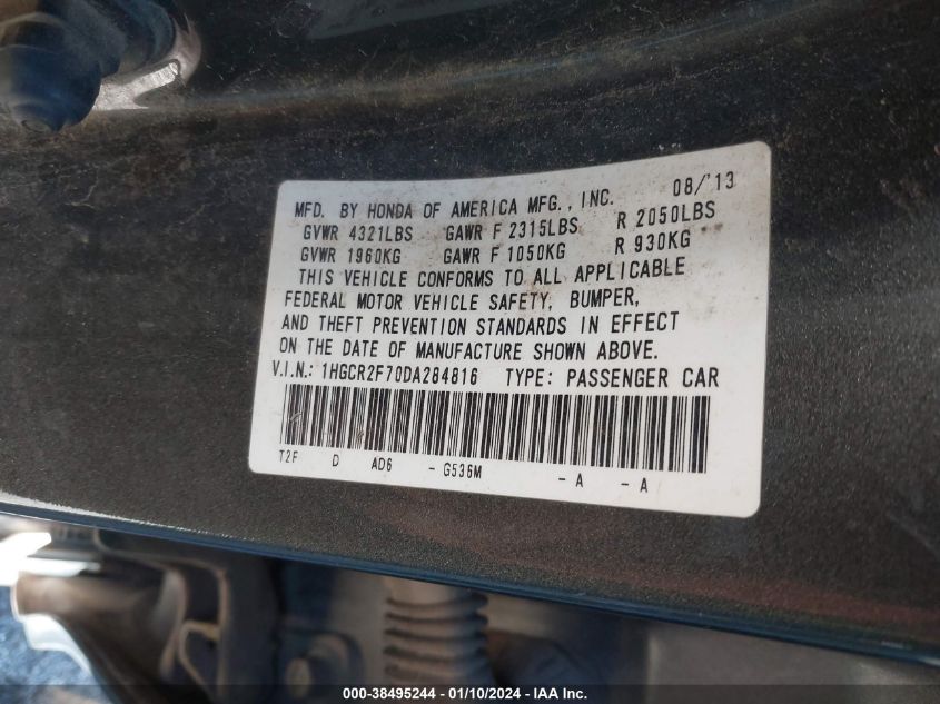 2013 HONDA ACCORD EX - 1HGCR2F70DA284816
