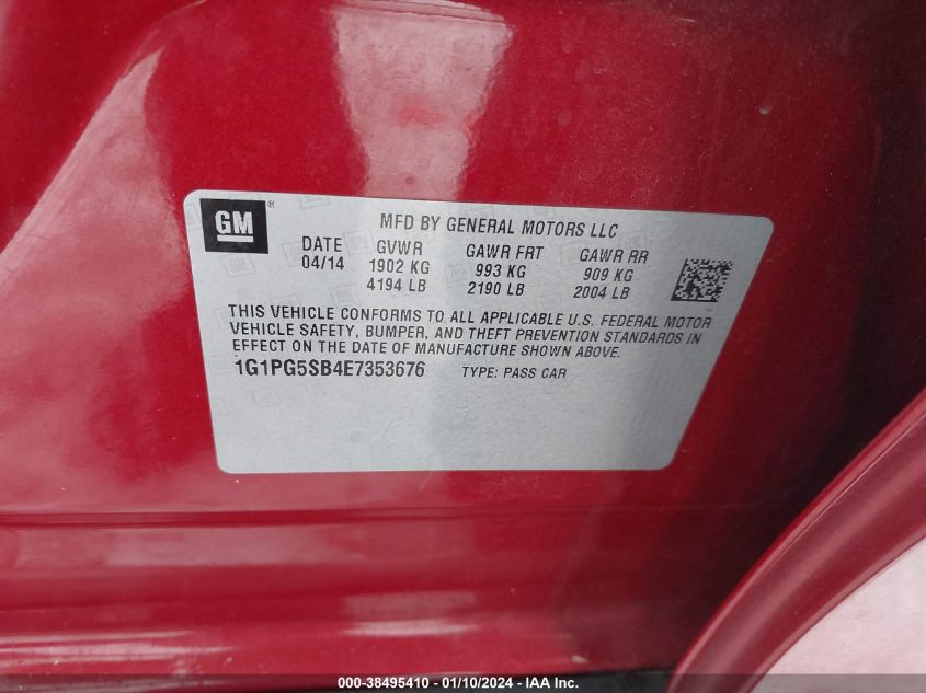 2014 CHEVROLET CRUZE LTZ - 1G1PG5SB4E7353676