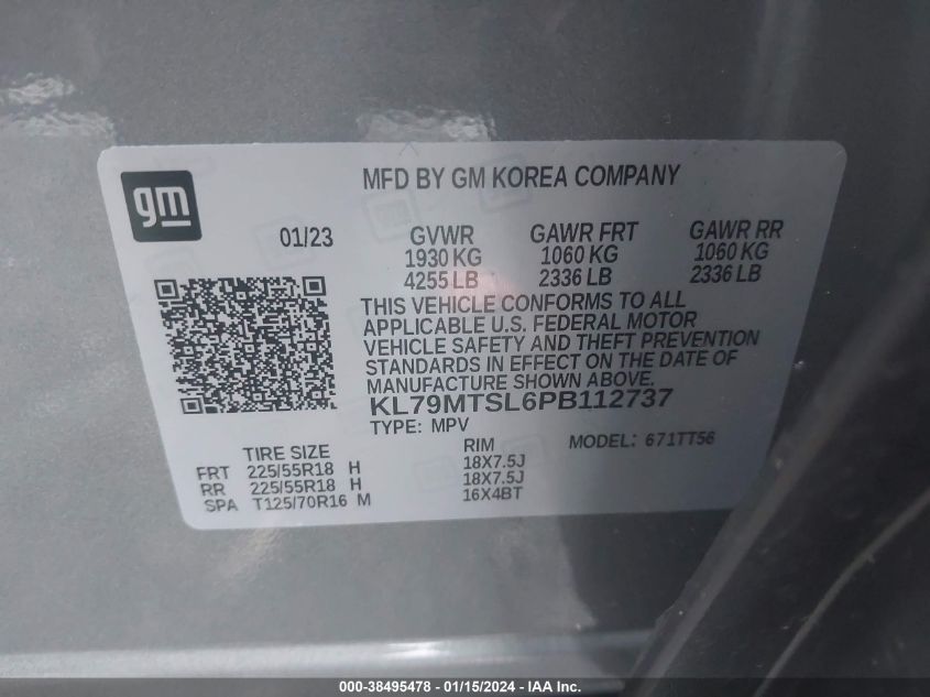 2023 CHEVROLET TRAILBLAZER RS - KL79MTSL6PB112737