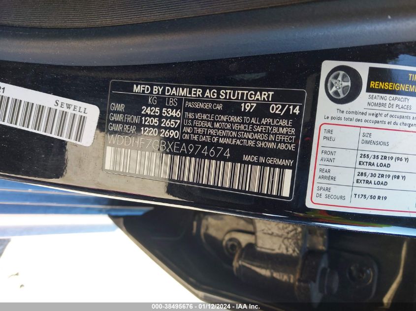 2014 MERCEDES-BENZ E 63 AMG S 4MATIC WDDHF7GBXEA974674