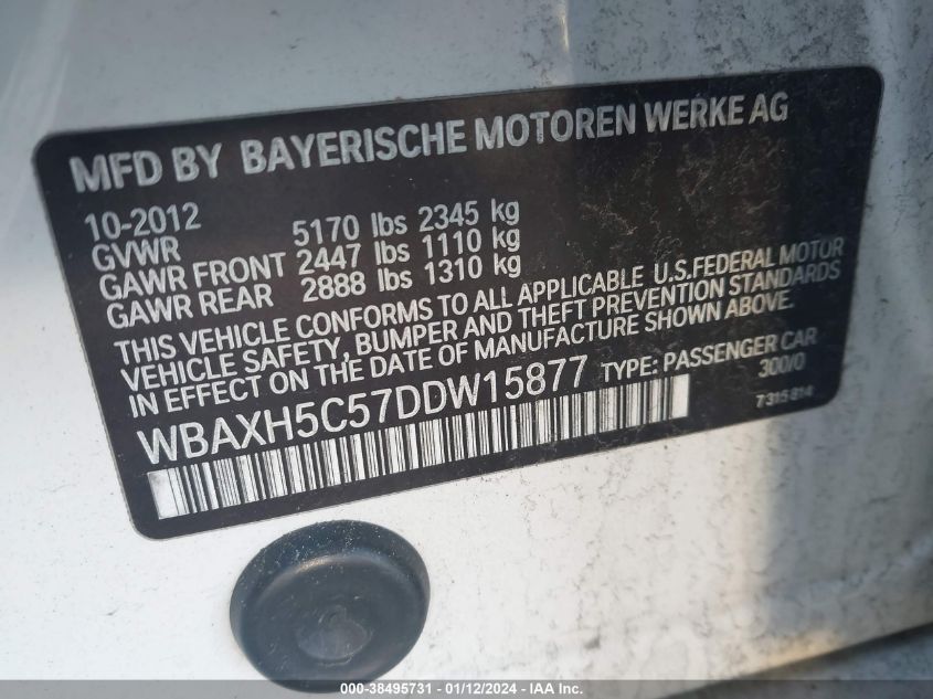 2013 BMW 528I XDRIVE - WBAXH5C57DDW15877