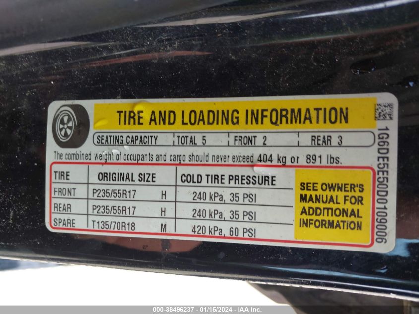 2013 CADILLAC CTS LUXURY COLLECTION - 1G6DE5E50D0109006