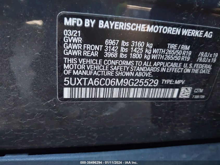 2021 BMW X5 PHEV XDRIVE45E - 5UXTA6C06M9G25529