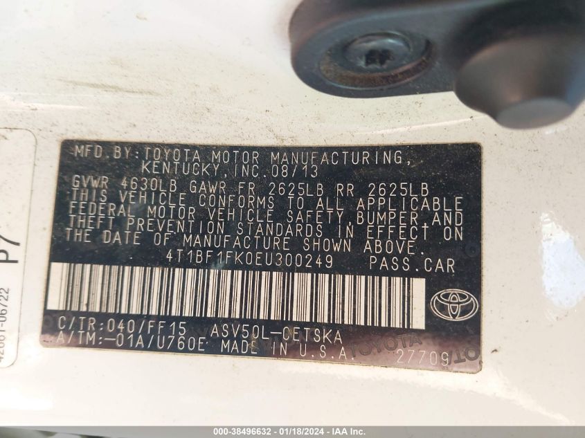2014 TOYOTA CAMRY SE - 4T1BF1FK0EU300249