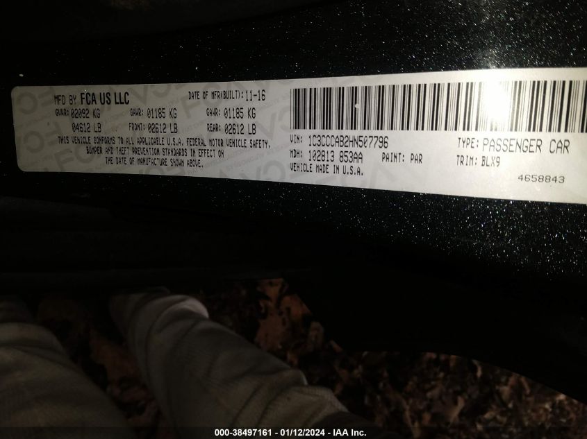 2017 CHRYSLER 200 LIMITED - 1C3CCCAB2HN507796