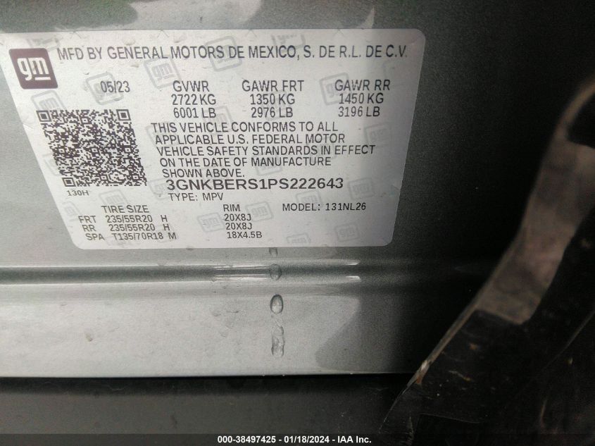 2023 CHEVROLET BLAZER FWD RS - 3GNKBERS1PS222643