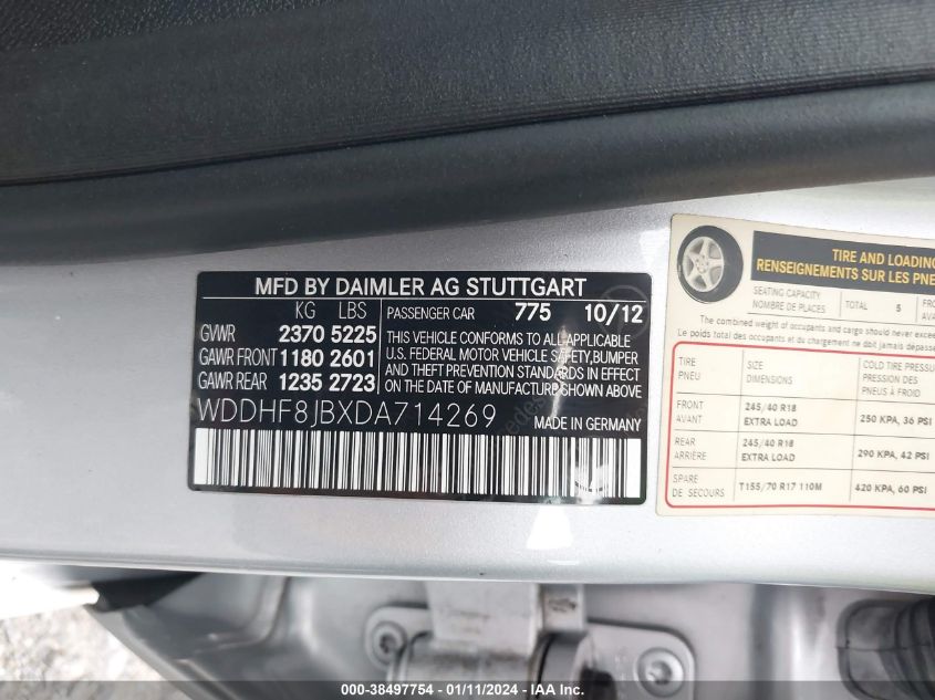 2013 MERCEDES-BENZ E 350 350 4MATIC - WDDHF8JBXDA714269