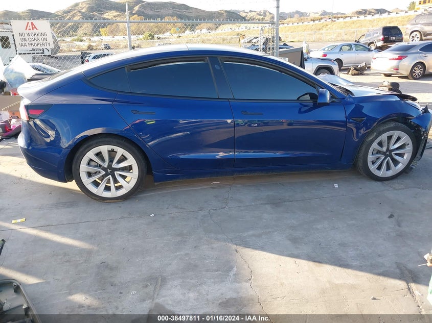 VIN 5YJ3E1EA5NF200211 2022 TESLA MODEL 3 REAR-WHEEL DRIVE