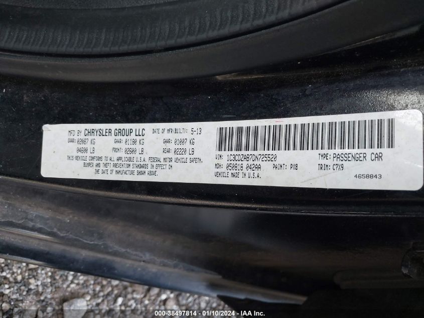 2013 DODGE AVENGER SE - 1C3CDZAB7DN725520